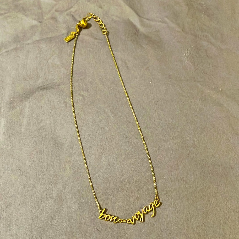 “Bon Voyage” Kate Spade gold necklace